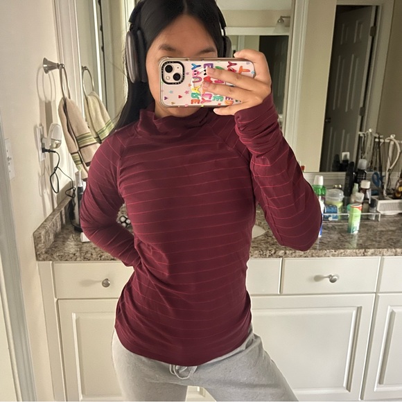 Red Striped Athleta Turtleneck - Picture 4 of 4